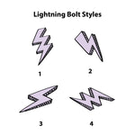 White + Lavender Lightning Bolt - 2x Tags Dog Name Tags by Bashtags