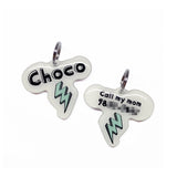 White + Mint Lightning Bolt - 2x Tags Dog Name Tags by Bashtags