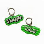 Lime Zinger Retro-Script Font - 2x Tags Dog Name Tags by Bashtags