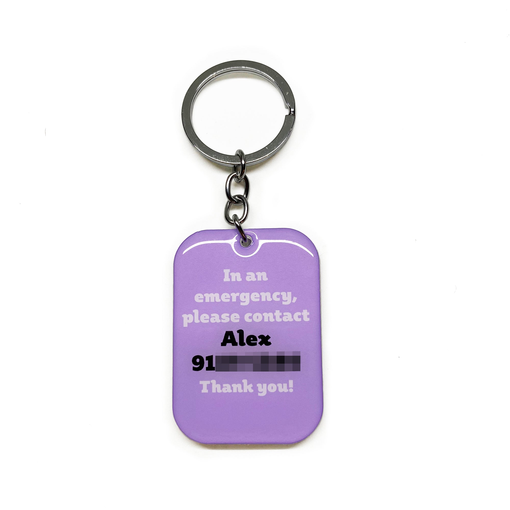 My Pet Is Home Alone Keychain Rectangular - 2x Tags Dog Name Tags by Bashtags