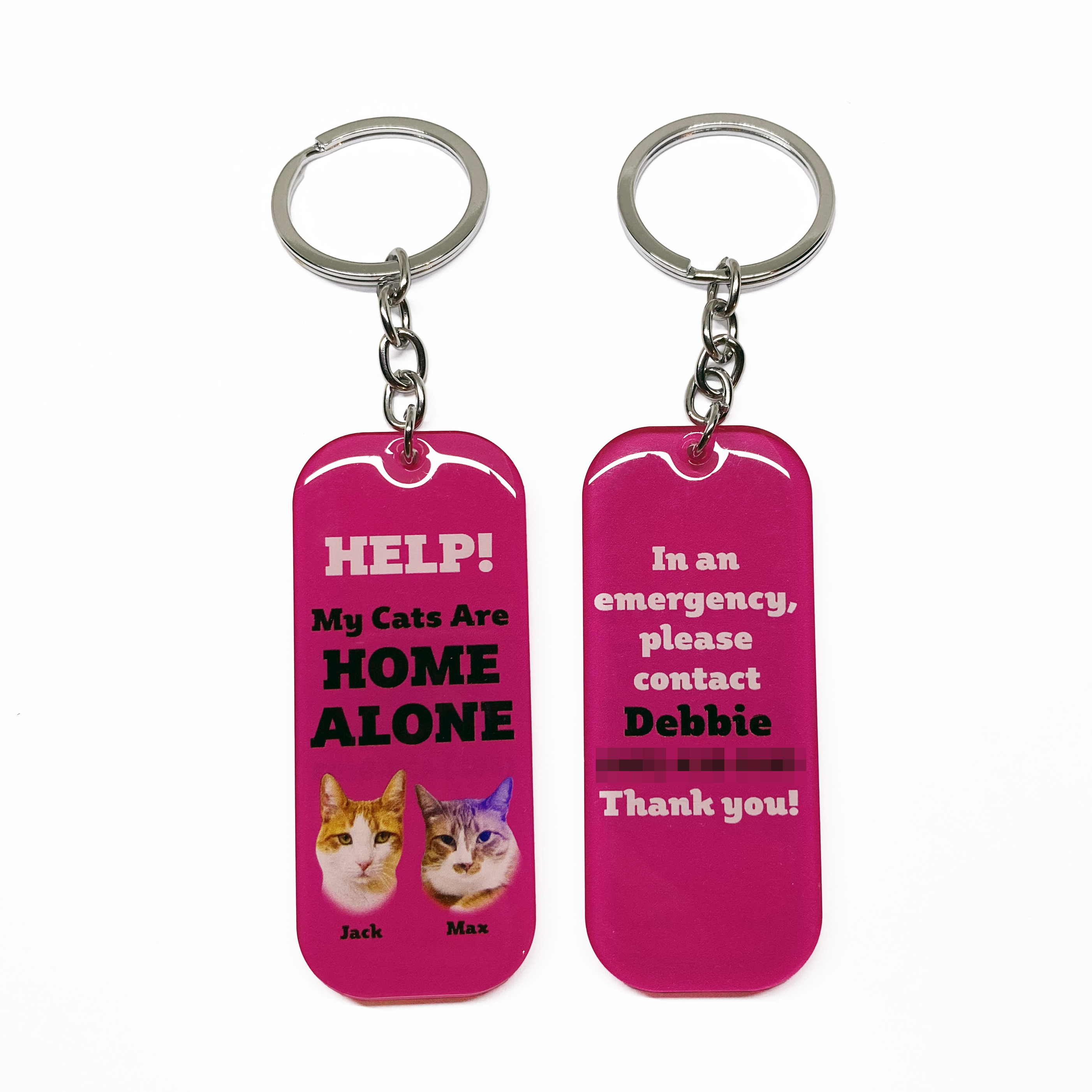 My Pet Is Home Alone Keychain Long Rectangular by Bashtags