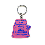 My Pet Is Home Alone Keychain 'Attention Please Loud Speaker' - 2x Tags Dog Name Tags by Bashtags