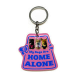 My Pet Is Home Alone Keychain 'Attention Please Loud Speaker' - 2x Tags Dog Name Tags by Bashtags