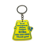 My Pet Is Home Alone Alert Keychain, Emergency Pet Keyring Tag, Emergency Contact Keychain Long Rectangular Tag