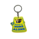 My Pet Is Home Alone Keychain 'Attention Please Loud Speaker' - 2x Tags Dog Name Tags by Bashtags
