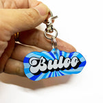 Ocean Float Retro-Script Font Pet ID Tag