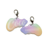 Custom Pet ID Tags For Dogs and Cats, Unique Pet Name Tags in Pastel Rainbow Gradient, Made With Acrylic, Lightweight and No Clanking