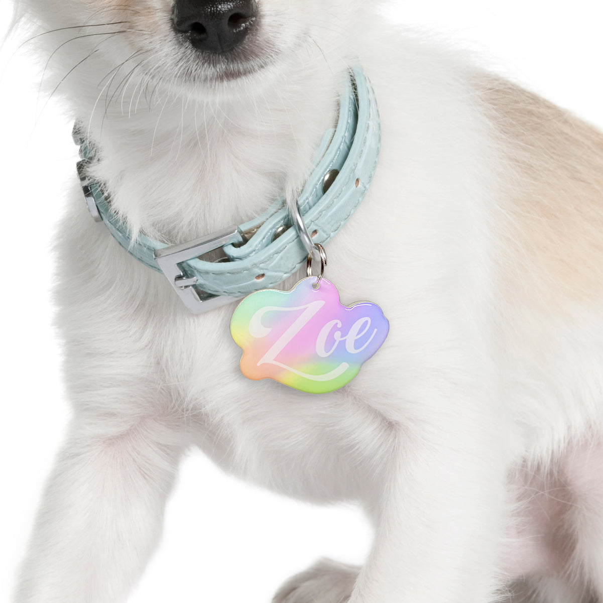 Liberty Blue Big Polka Dots Bowtie Pet ID Tag | Unique Pet Liberty Blue Big Polka Dots Bowtie Pet ID Tag | Unique Pet