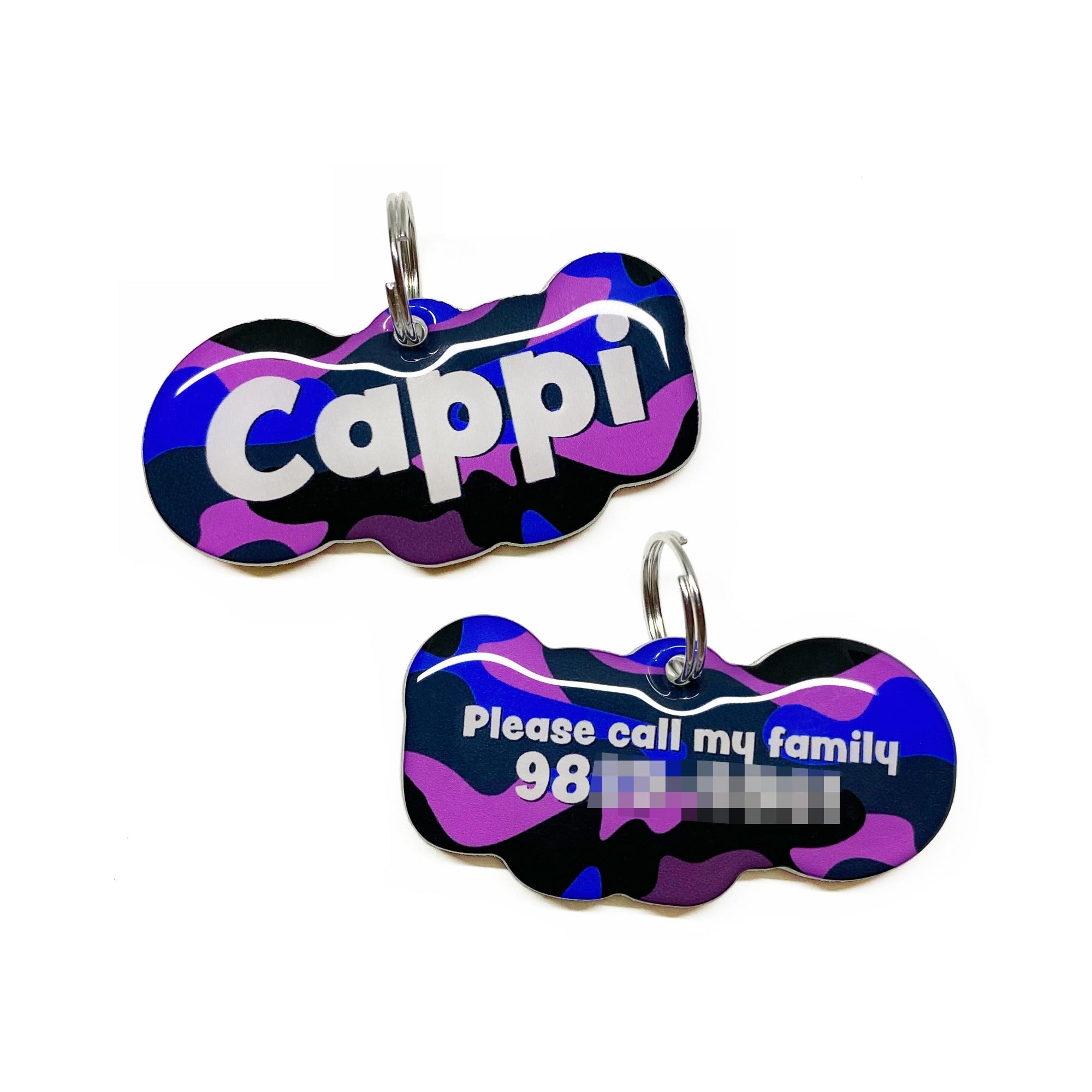Custom Pet ID Tags For Dogs and Cats, Camouflage Pet Name Tags, Made With Acrylic, Lightweight and Silent