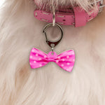 Pink Polka Dots Bowtie Pet ID Tag Dog Tag | Custom Pet ID Tags by Bashtags®