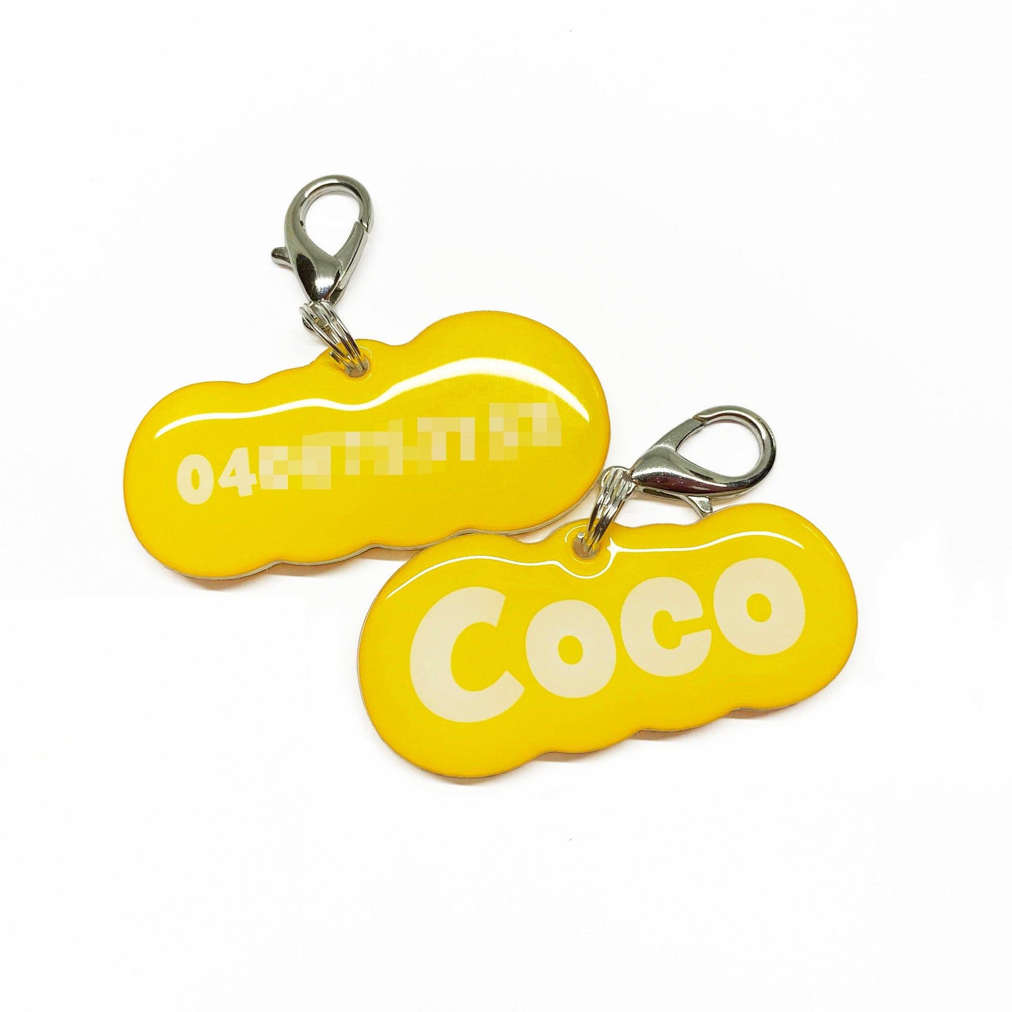 Golden Yellow Rock-Sugar Font (White Lettering) Pet ID Tag by Bashtags