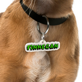 Green Comic Font Pet ID Tag by Bashtags