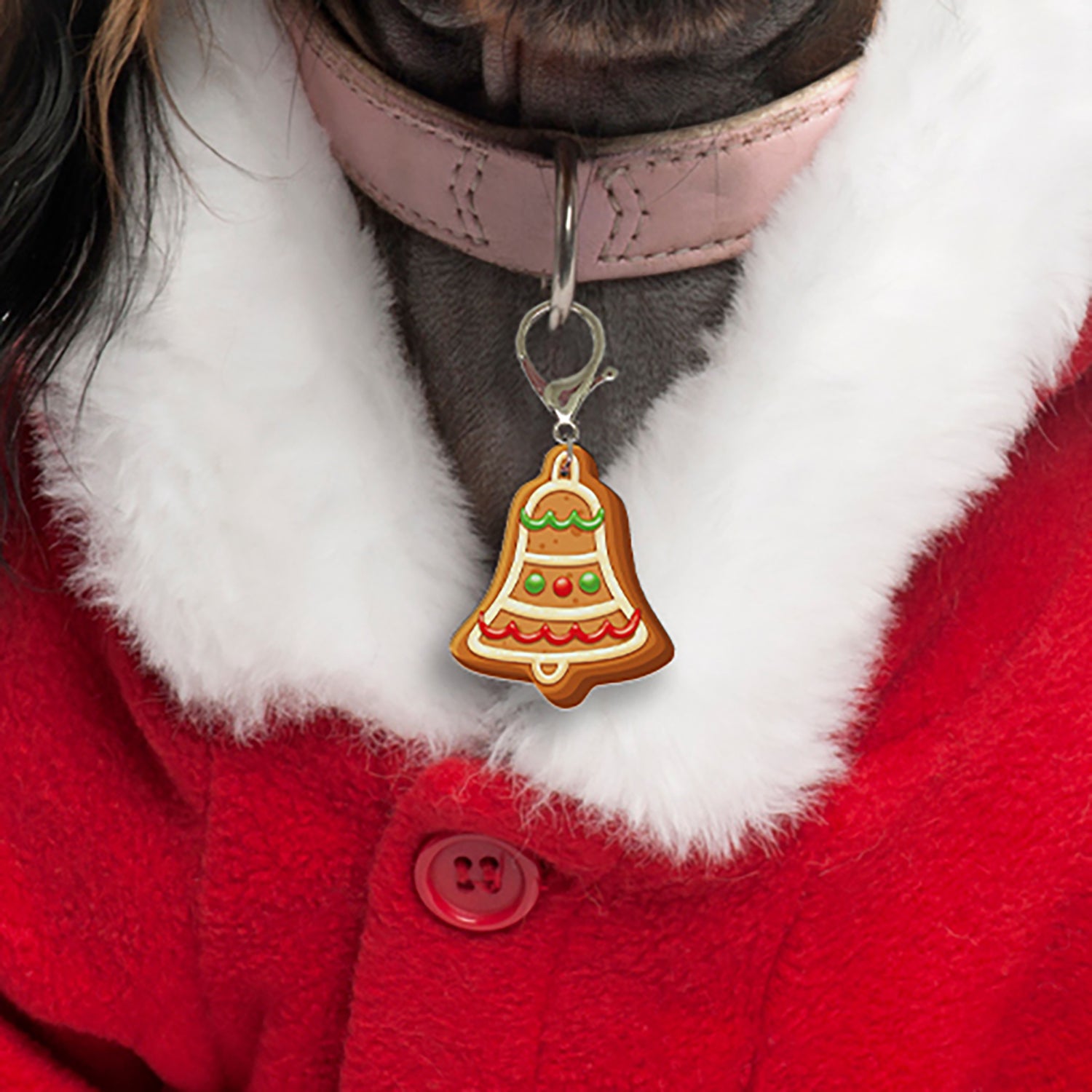 Gingerbread Christmas Bell Pet ID Tags | Unique Pet ID Tags by Bashtags