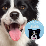 Border Collie - 2x Tags Dog Name Tags by Bashtags