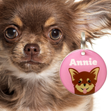 Brown Chihuahua Double-Sided Dog Tag | Unique Pet ID Tags by Bashtags®