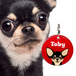 Chihuahua (Black) - 2x Tags Dog Name Tags by Bashtags