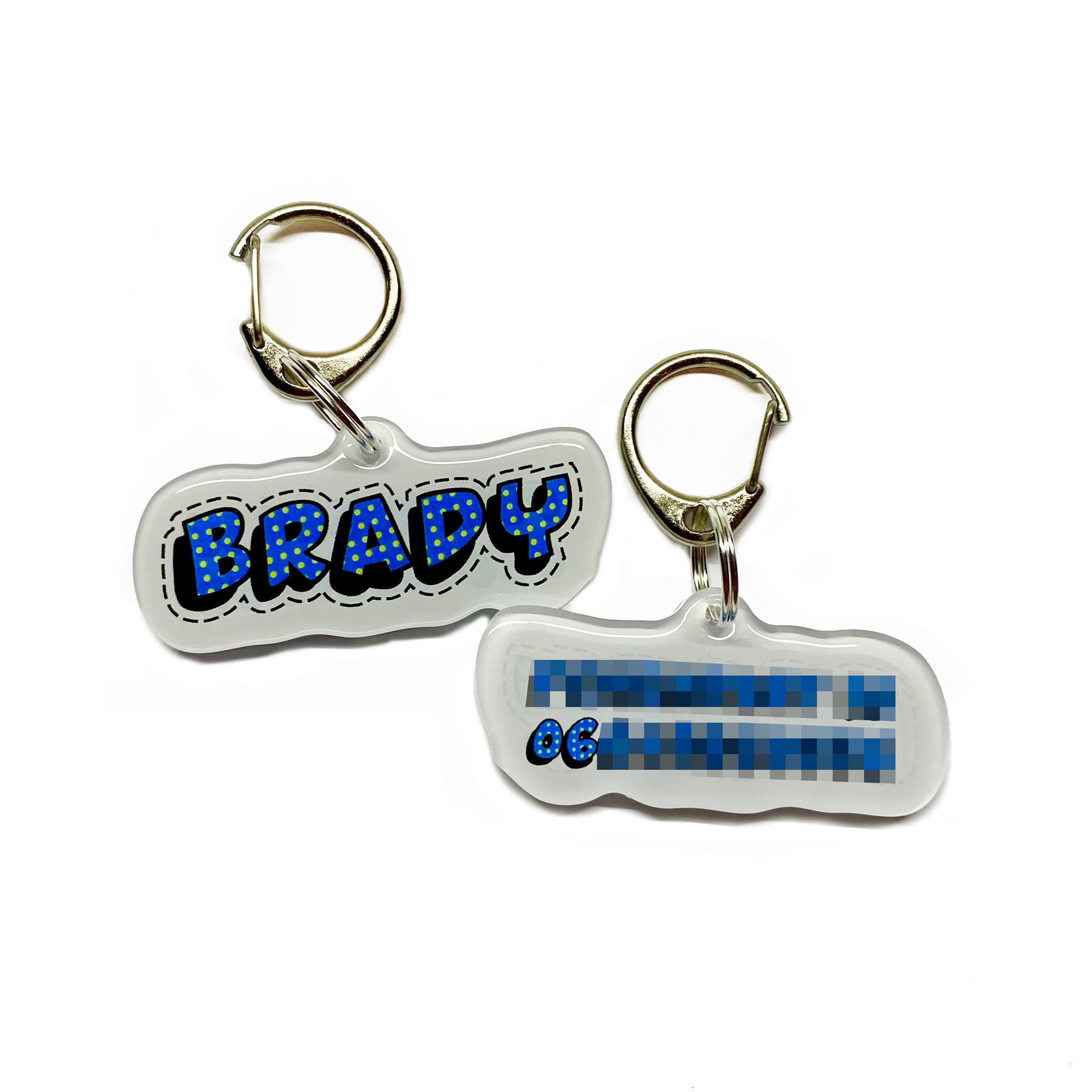 Blue Comic Font Dog Name Tags by Bashtags