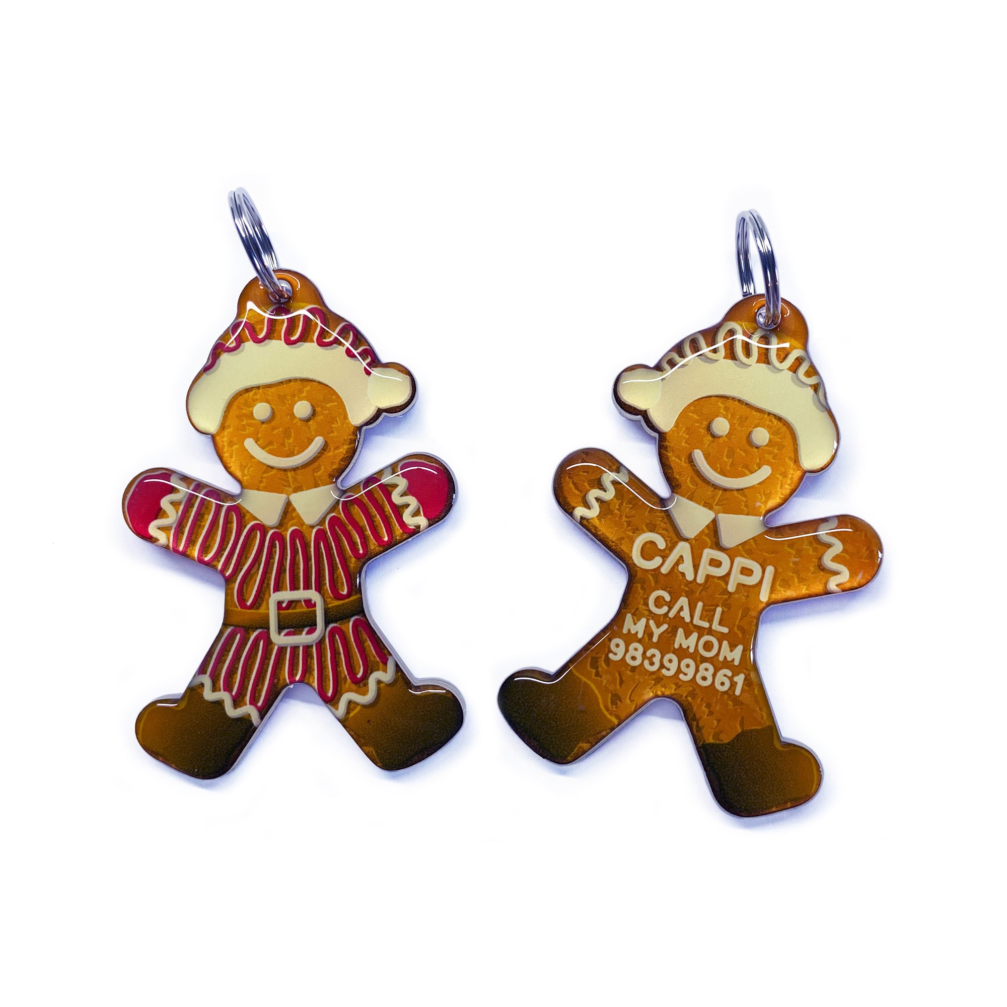 Gingerbread Santa Pet ID Tags | Unique Pet ID Tags by Bashtags