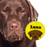 Chocolate Labrador Retriever Double-Sided Dog Tag | Unique Pet ID Tags by Bashtags®