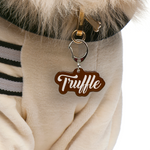 Brown Love-Script Font Pet ID Tag by Bashtags