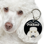 White Poodle Double-Sided Dog Tag | Unique Pet ID Tags by Bashtags®
