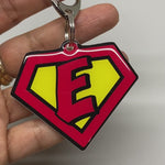 Red Superhero Emblem Pet ID Tag Dog Tag | Custom Pet ID Tags by Bashtags®