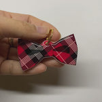 Tartan Bowtie Pet ID Tags For Dogs and Cats, Unique Bowtie Pet Name Tags Made With Acrylic, Lightweight and Silent