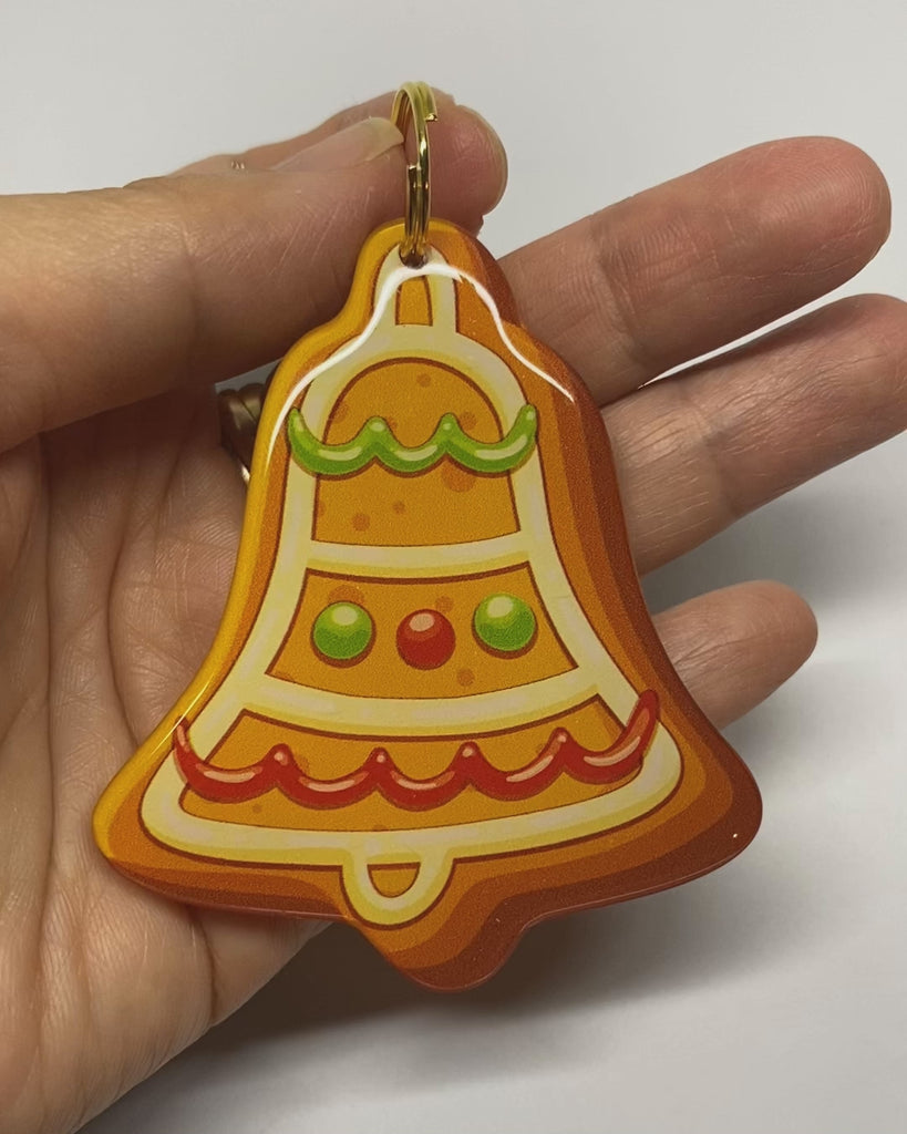 Gingerbread Christmas Bell Pet ID Tags | Unique Pet ID Tags by Bashtags