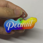 Custom Pet ID Tags For Dogs and Cats, Unique Pet Name Tags in Color-Wheel Rainbow Gradient, Made With Acrylic, Lightweight and No Clanking