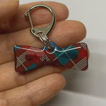 Tartan Bowtie Pet ID Tags For Dogs and Cats, Unique Bowtie Pet Name Tags Made With Acrylic, Lightweight and Silent