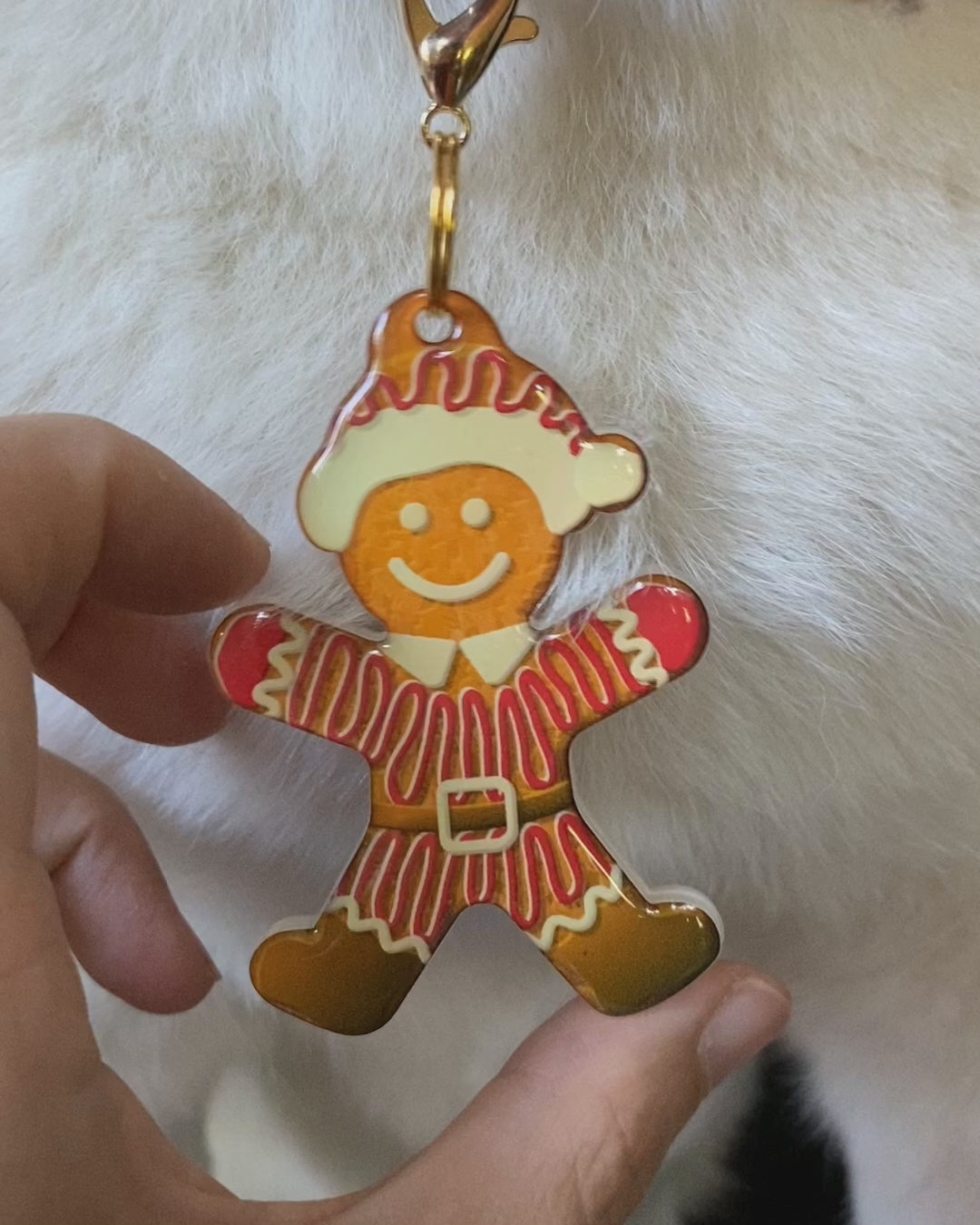 Gingerbread Santa Pet ID Tags | Unique Pet ID Tags by Bashtags