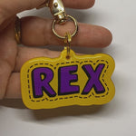 Orange + Purple Superhero Comics - 2x Tags Dog Name Tags by Bashtags