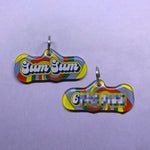 Ramune Float Retro-Script Font Dog Name Tag by Bashtags