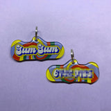 Ramune Float Retro-Script Font Dog Name Tag by Bashtags