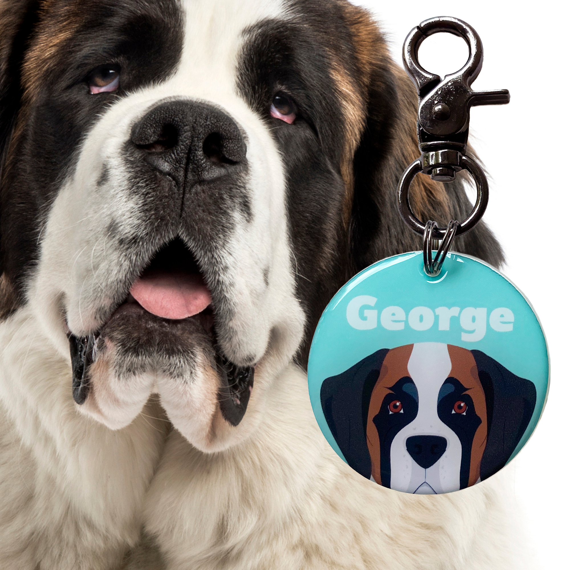 Saint Bernard Double-Sided Dog Tag | Unique Pet ID Tags by Bashtags®