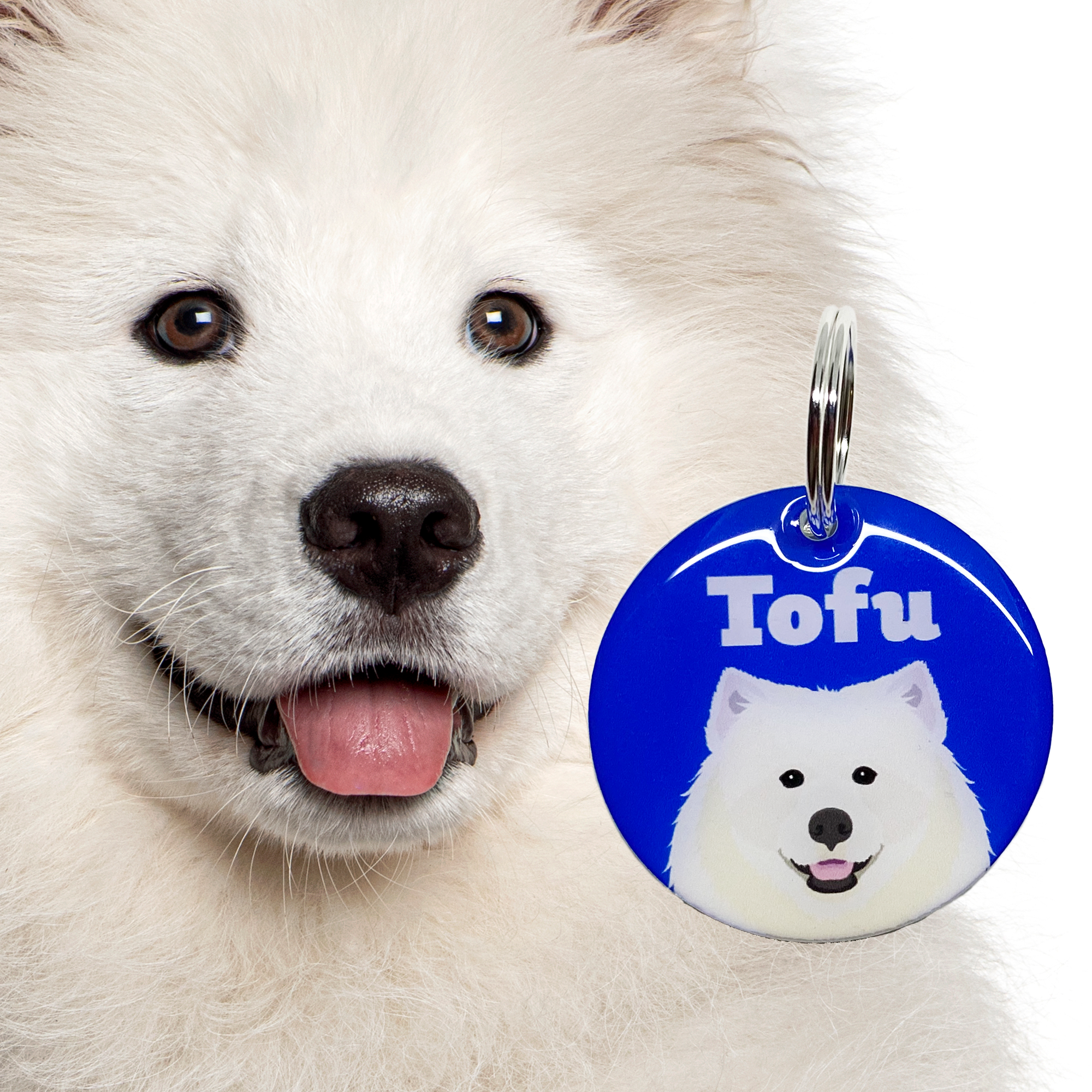 Samoyed Double-Sided Dog Tag | Unique Pet ID Tags by Bashtags®
