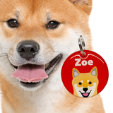 Tan Shiba Inu Double-Sided Dog Tag | Unique Pet ID Tags by Bashtags®
