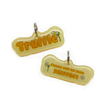 Spring Vibes Font Orange Color Dog Name Tag by Bashtags