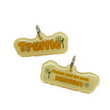 Spring Vibes Font Orange Color Dog Name Tag by Bashtags