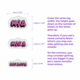 Pink Comic Font - 2x Tags Dog Name Tags by Bashtags