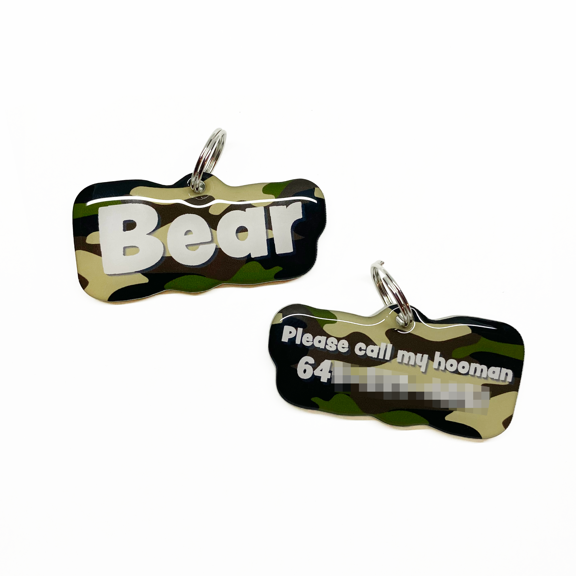 Camo Desert Cool Rock-Sugar Font - 2x Tags Dog Name Tags by Bashtags