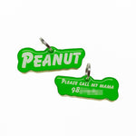 Lime Green Goofy Font - 2x Tags Dog Name Tags by Bashtags