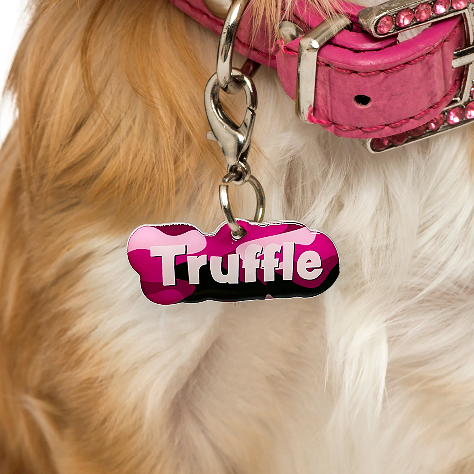 Pink camo dog tag deals