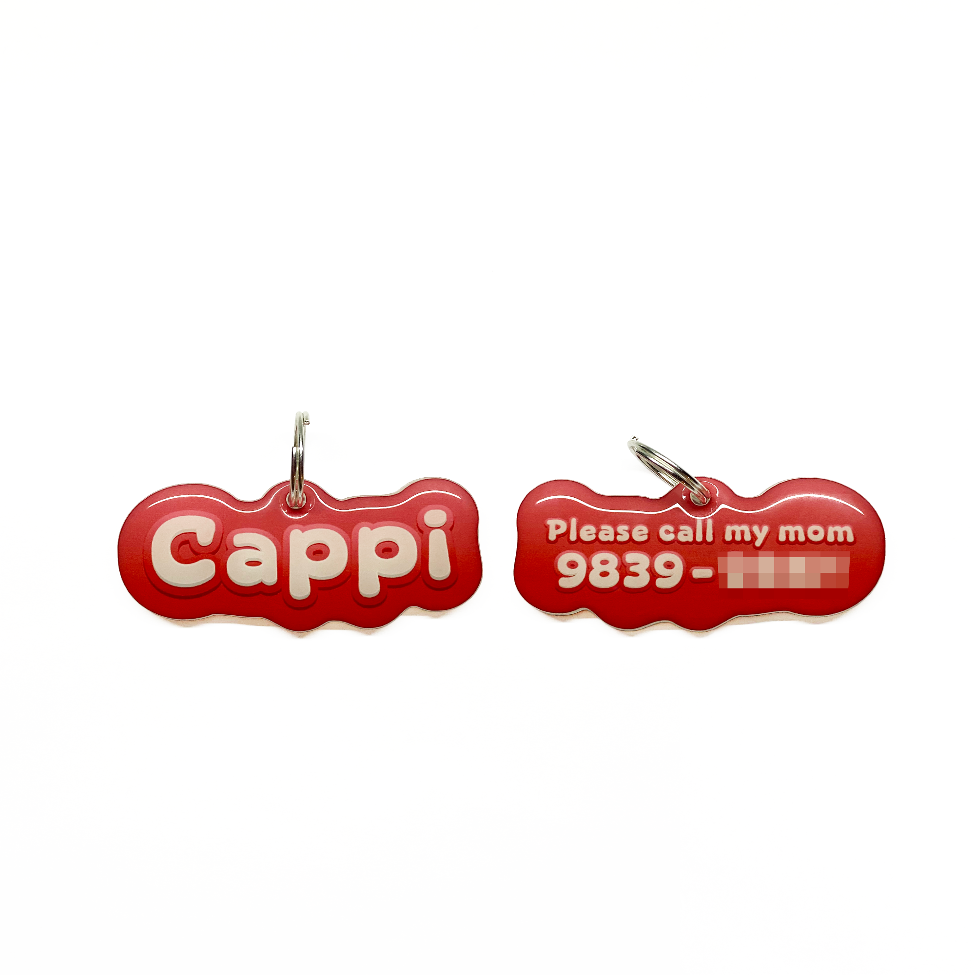 Apple Red Jelly-Bean Font - 2x Tags Dog Name Tags by Bashtags