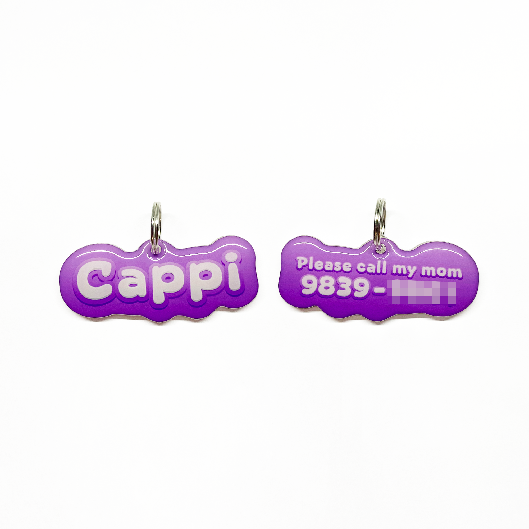 Grape Purple Jelly-Bean Font Pet ID Tag by Bashtags