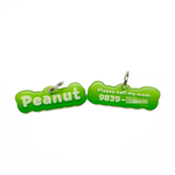 Lime Green Jelly-Bean Font - 2x Tags Dog Name Tags by Bashtags