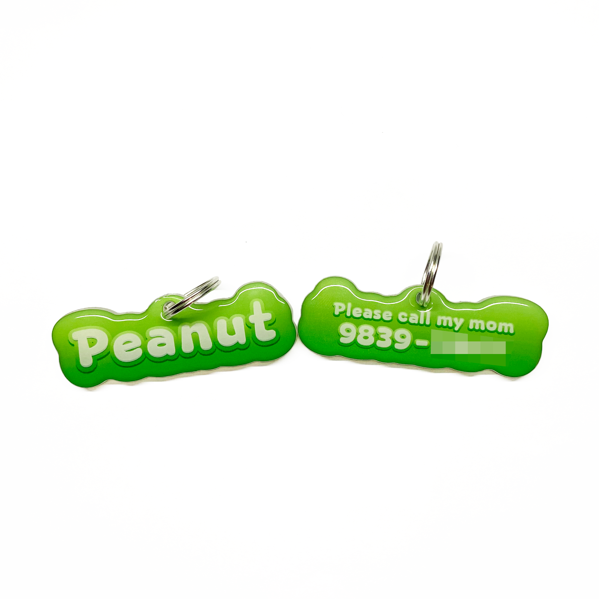 Lime Green Jelly-Bean Font Pet ID Tag by Bashtags