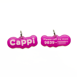 Raspberry Pink Jelly-Bean Font Pet ID Tag by Bashtags