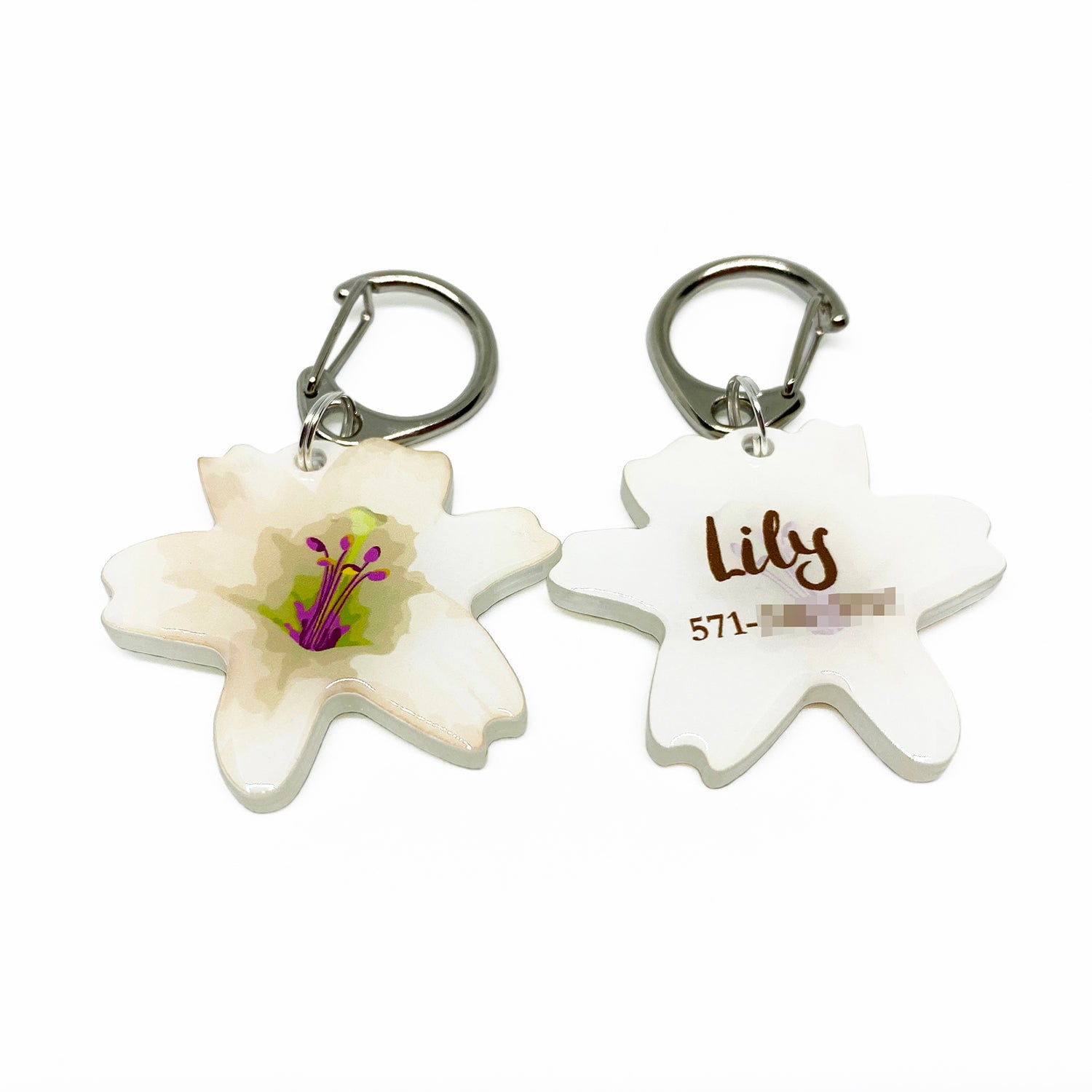 Linen Lily - 2x Tags Dog Name Tags by Bashtags