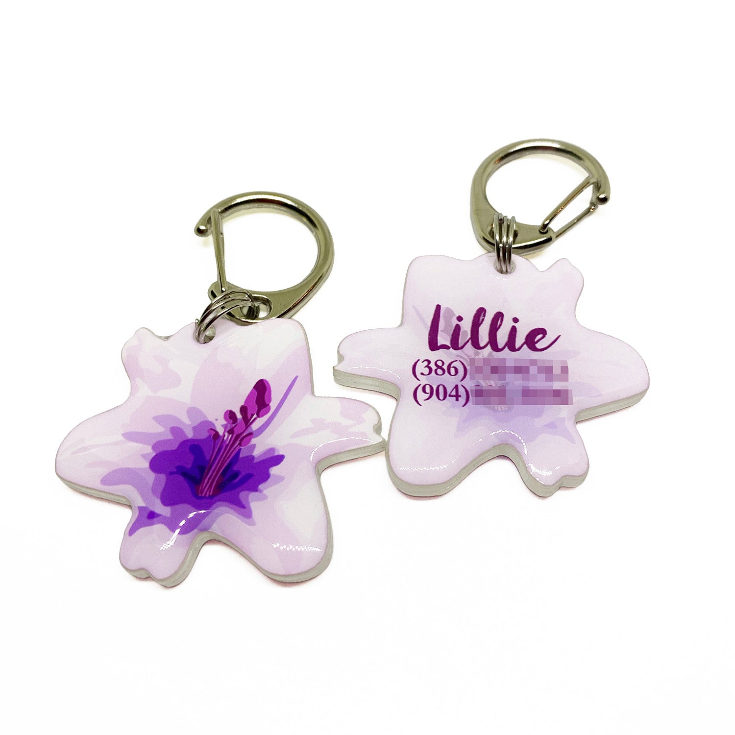 Purple Lily Pet ID Tag Dog Tag | Custom Pet ID Tags by Bashtags®
